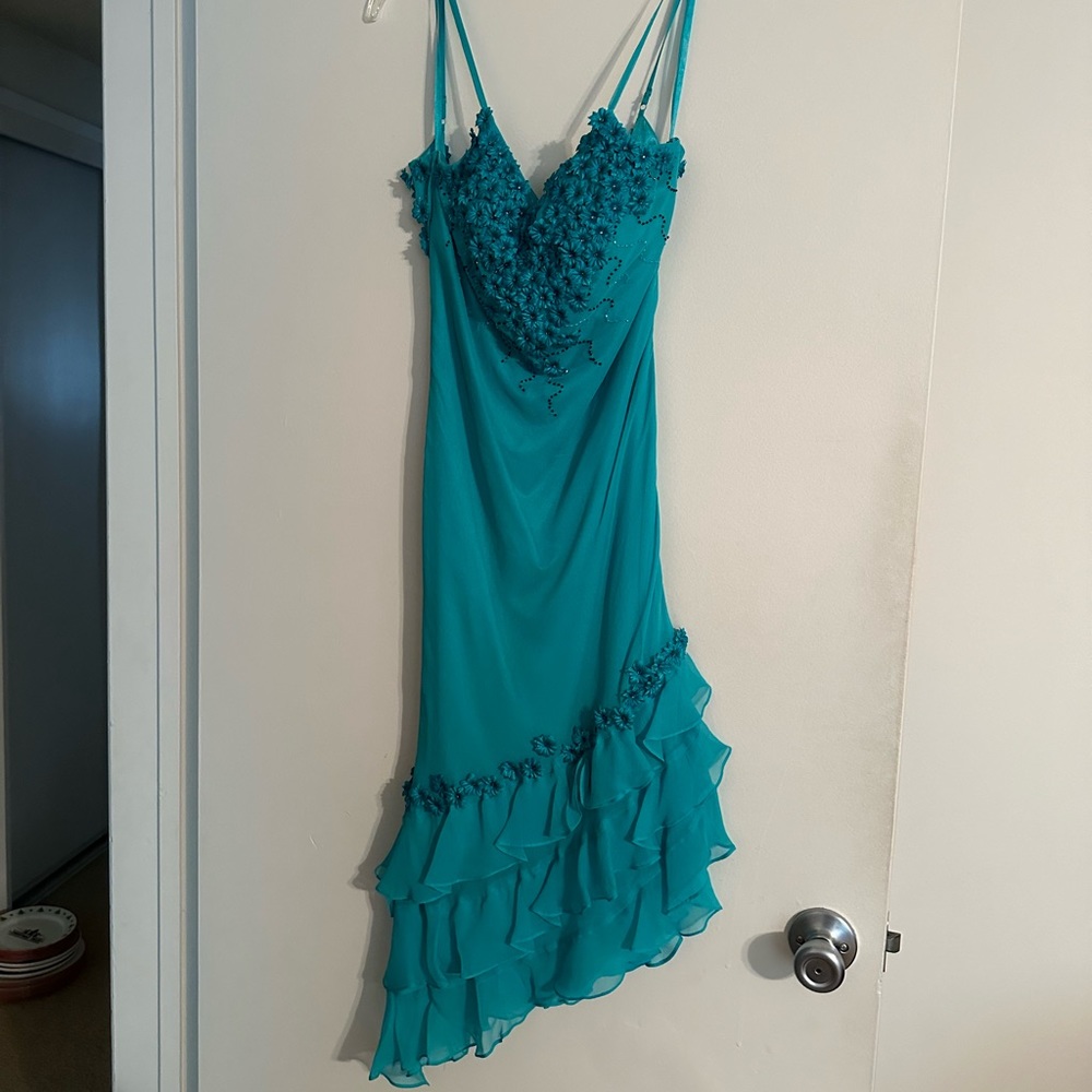 Midi strap beaded dress Size 2 Silk 100%
